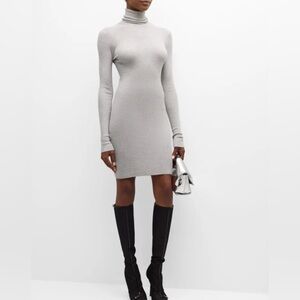 Enza Costa Heather Gray Long Sleeve Dress